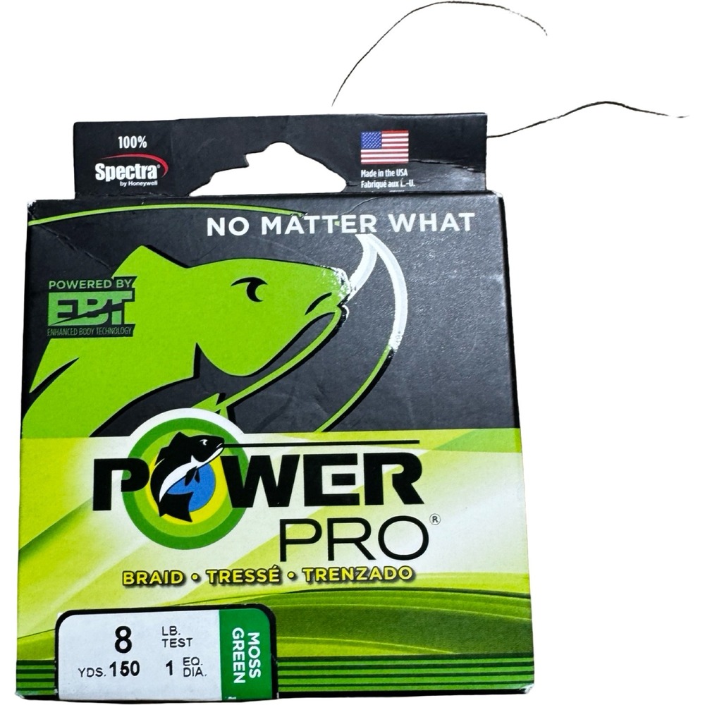 PowerPro Braided Fishing Line 8lb 150yd Moss Green New Spectra Fiber EBT